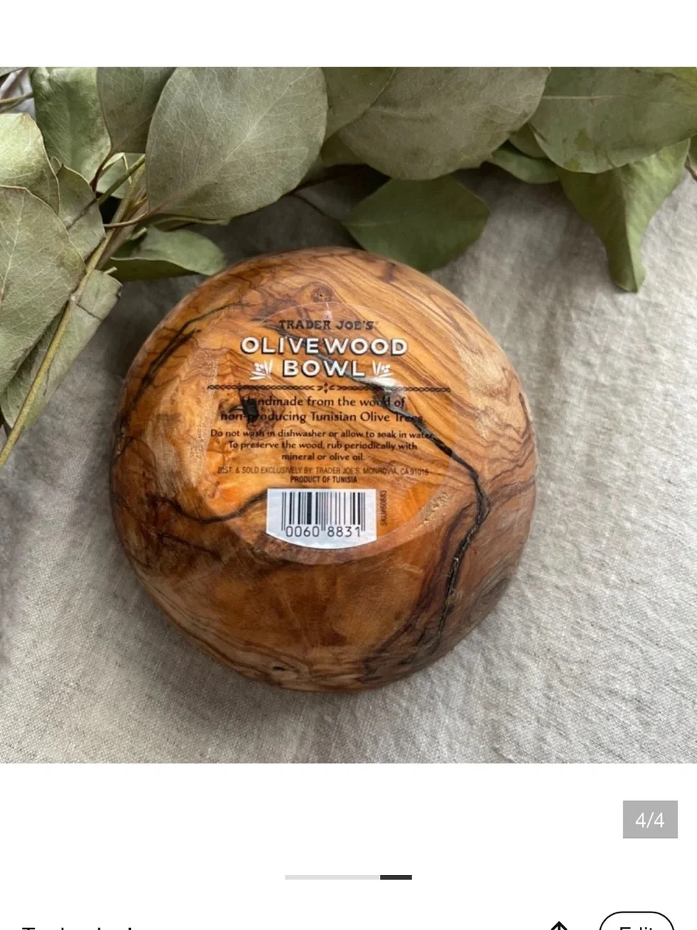 Trader Joe’s Olive Wood Bowl